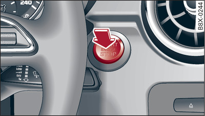 Centre console: START ENGINE STOP button